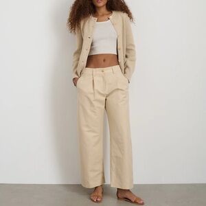 Alex Mill Pants Soho Cotton Linen Barrel Arc Wide Leg‎ Trousers Sz 4